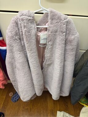 Urban Outfitters Blush Plush Faux Fur Hooded Coat